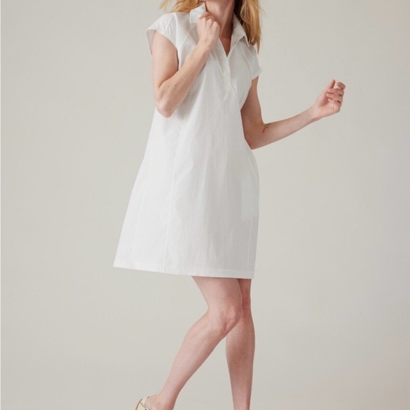 Athleta Dresses & Skirts - ATHLETA Performance Poplin Dress Small White #601542 Has Pockets